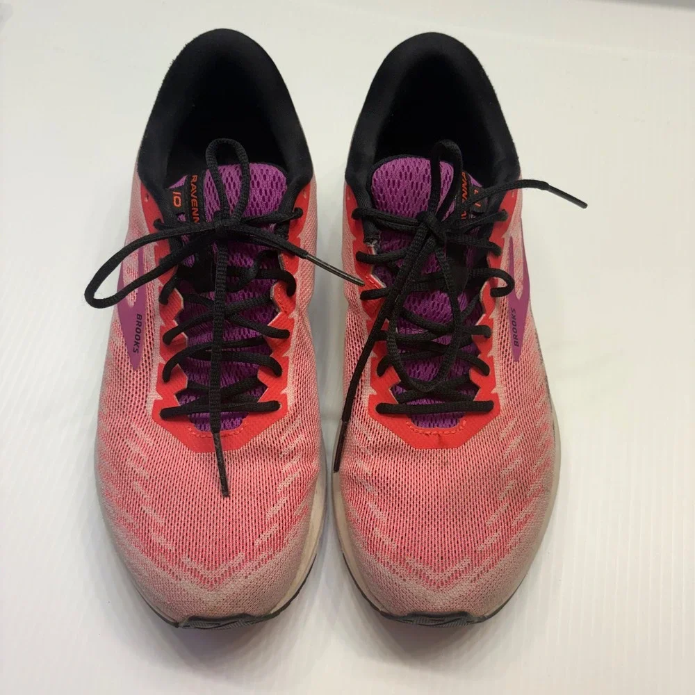 Brooks Ravenna 10 Running Shoes Womens 9.5 Pink Coral Purple GuideRails Sneakers